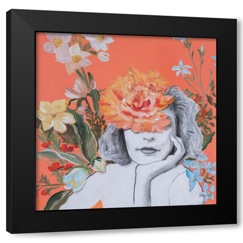 Portraits in Bloom IV Black Modern Wood Framed Art Print by Iafrate, Sandra