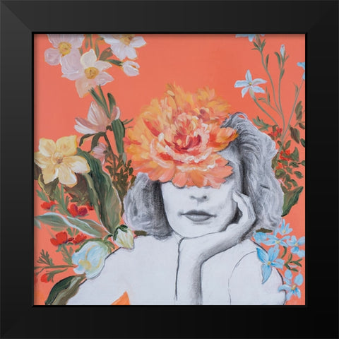 Portraits in Bloom IV Black Modern Wood Framed Art Print by Iafrate, Sandra