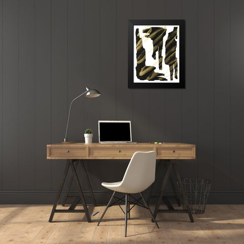Onyx Obelisks III Black Modern Wood Framed Art Print by Willett, Michael