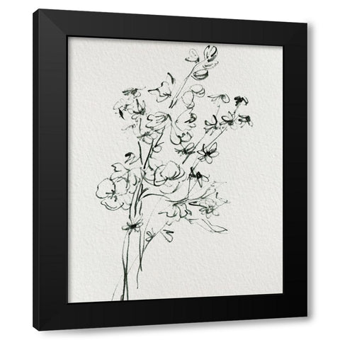 Wild Flower Bouquet I Black Modern Wood Framed Art Print with Double Matting by Wang, Melissa