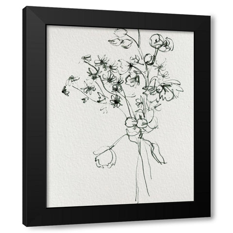 Wild Flower Bouquet II Black Modern Wood Framed Art Print with Double Matting by Wang, Melissa