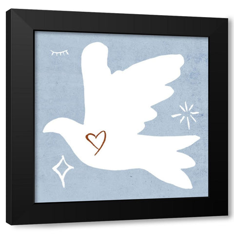 White Dove I Black Modern Wood Framed Art Print with Double Matting by Wang, Melissa