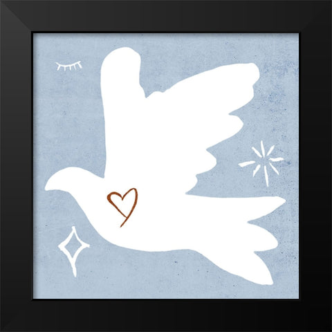 White Dove I Black Modern Wood Framed Art Print by Wang, Melissa