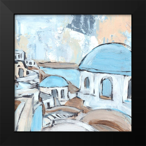 Santorini Rooftops I Black Modern Wood Framed Art Print by Warren, Annie