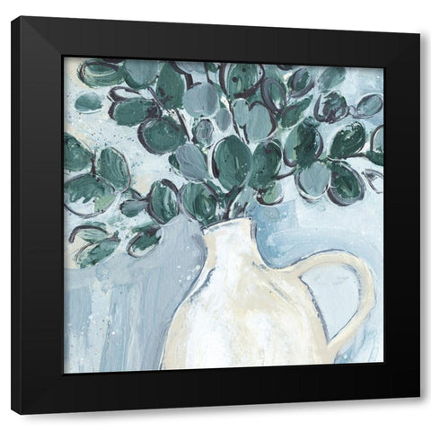 Porcelain Sprig I Black Modern Wood Framed Art Print by Warren, Annie