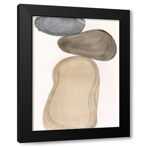 River Rocks Contour I Black Modern Wood Framed Art Print by Marr, Laura