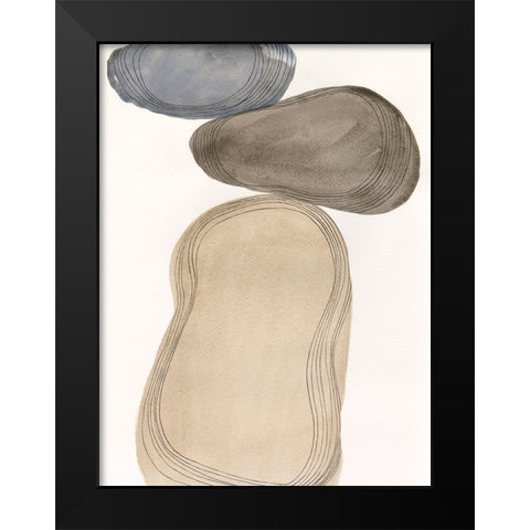 River Rocks Contour I Black Modern Wood Framed Art Print by Marr, Laura