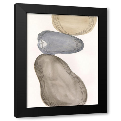 River Rocks Contour II Black Modern Wood Framed Art Print with Double Matting by Marr, Laura