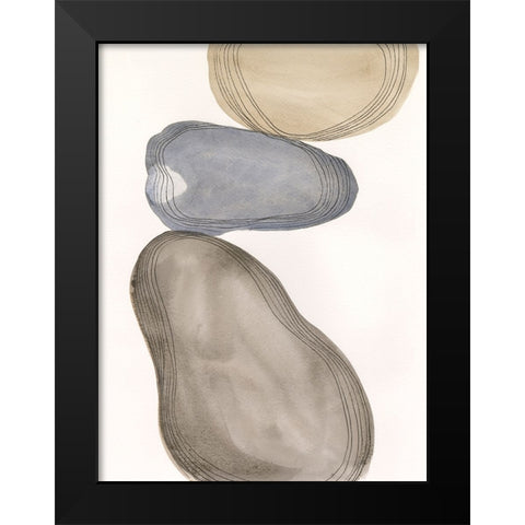 River Rocks Contour II Black Modern Wood Framed Art Print by Marr, Laura