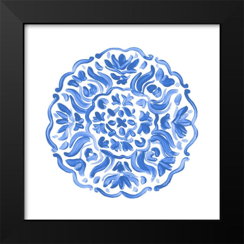 Porcelain Medallion II Black Modern Wood Framed Art Print by Vess, June Erica