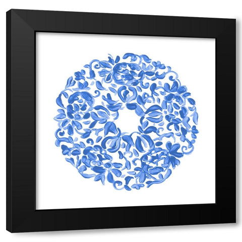 Porcelain Medallion III Black Modern Wood Framed Art Print with Double Matting by Vess, June Erica