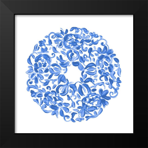 Porcelain Medallion III Black Modern Wood Framed Art Print by Vess, June Erica