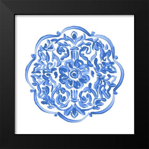 Porcelain Medallion IV Black Modern Wood Framed Art Print by Vess, June Erica