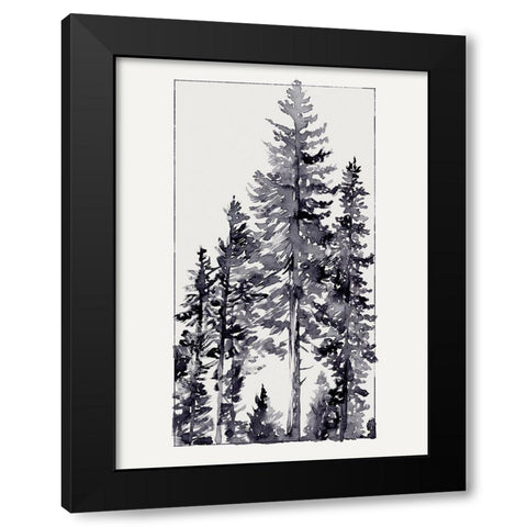 Inky Evergreen II Black Modern Wood Framed Art Print with Double Matting by Green, Jacob