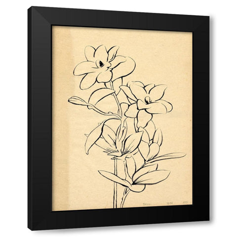 Magnolia Sketch I Black Modern Wood Framed Art Print by Green, Jacob