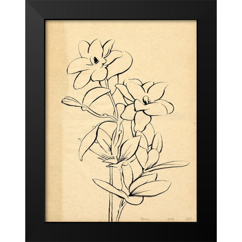 Magnolia Sketch I Black Modern Wood Framed Art Print by Green, Jacob