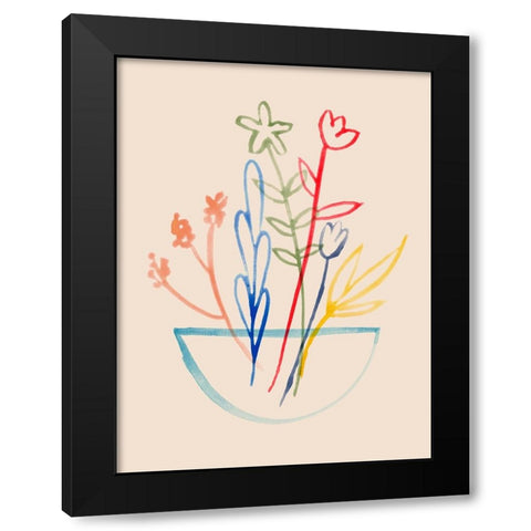 Fun Bunch II Black Modern Wood Framed Art Print with Double Matting by Green, Jacob