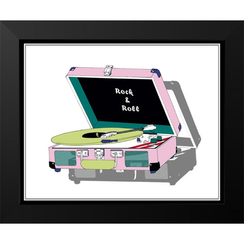 Record Shop I Black Modern Wood Framed Art Print by Wang, Melissa