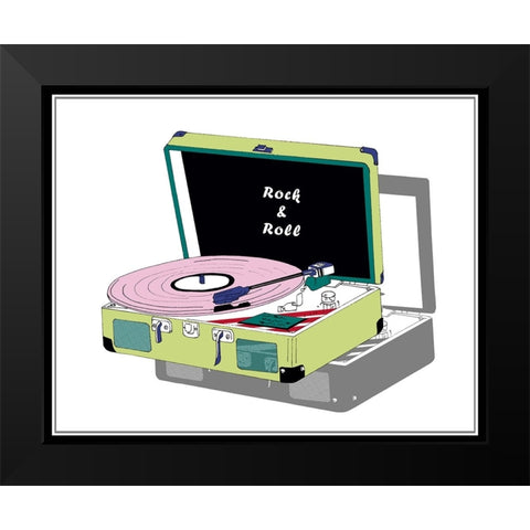 Record Shop II Black Modern Wood Framed Art Print by Wang, Melissa