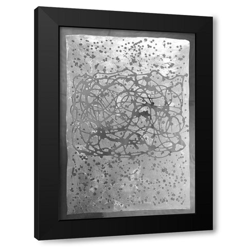 Graffiti in Silver  II Black Modern Wood Framed Art Print by Lam, Vanna