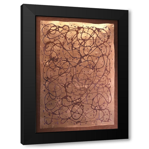 Graffiti in Copper I Black Modern Wood Framed Art Print by Lam, Vanna