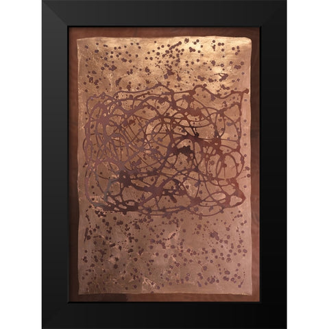 Graffiti in Copper II Black Modern Wood Framed Art Print by Lam, Vanna