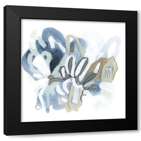 Cord Motion I Black Modern Wood Framed Art Print with Double Matting by Vess, June Erica