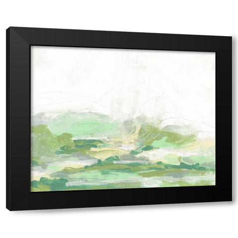 Green Mist Vista I Black Modern Wood Framed Art Print with Double Matting by Vess, June Erica
