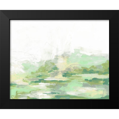 Green Mist Vista II Black Modern Wood Framed Art Print by Vess, June Erica