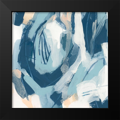 Interlocking Melody IV Black Modern Wood Framed Art Print by Vess, June Erica