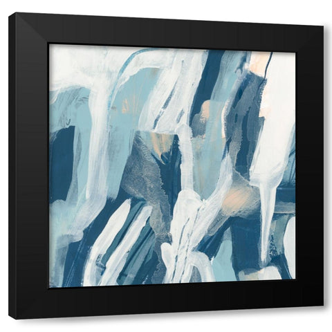 Interlocking Melody VI Black Modern Wood Framed Art Print by Vess, June Erica