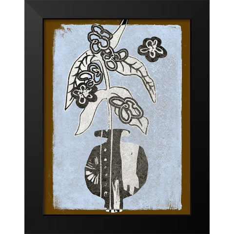 Graphic Flowers in Vase IV Black Modern Wood Framed Art Print by Wang, Melissa