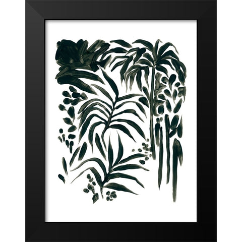 Ink Jungle I Black Modern Wood Framed Art Print by Vess, June Erica
