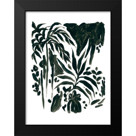 Ink Jungle II Black Modern Wood Framed Art Print by Vess, June Erica