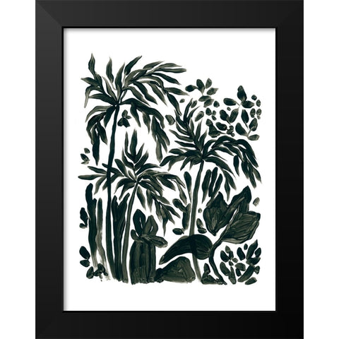 Ink Jungle III Black Modern Wood Framed Art Print by Vess, June Erica