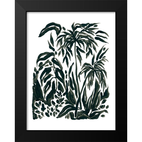Ink Jungle IV Black Modern Wood Framed Art Print by Vess, June Erica