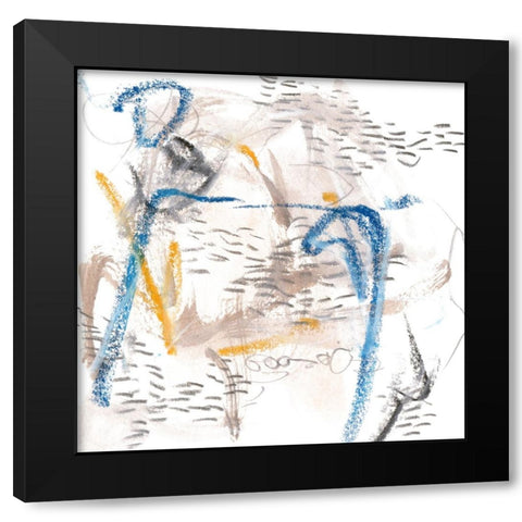 Tiger Tail V Black Modern Wood Framed Art Print with Double Matting by Wang, Melissa