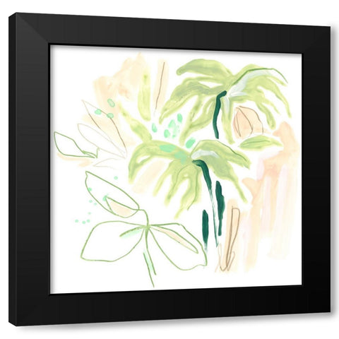 Tropical Inspiration IV Black Modern Wood Framed Art Print by Vess, June Erica