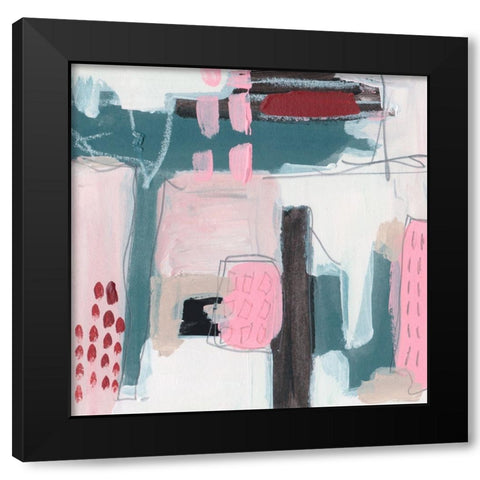 Pink Fantasia I Black Modern Wood Framed Art Print by Wang, Melissa