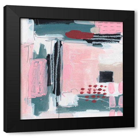 Pink Fantasia II Black Modern Wood Framed Art Print with Double Matting by Wang, Melissa