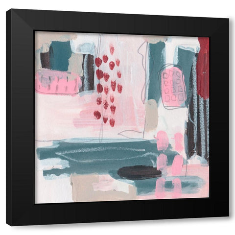 Pink Fantasia III Black Modern Wood Framed Art Print by Wang, Melissa
