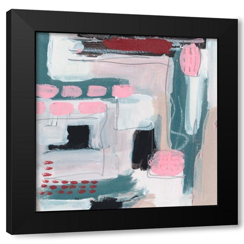 Pink Fantasia IV Black Modern Wood Framed Art Print by Wang, Melissa