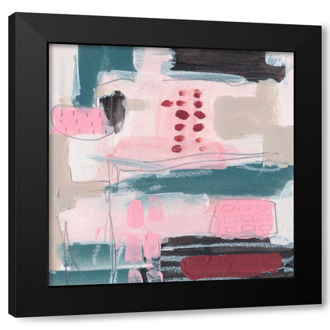 Pink Fantasia V Black Modern Wood Framed Art Print by Wang, Melissa