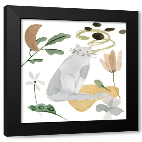 Morning Tiger II Black Modern Wood Framed Art Print with Double Matting by Wang, Melissa