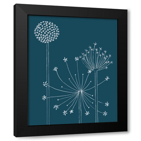 Graphic Alliums I Black Modern Wood Framed Art Print by Longley, Alicia