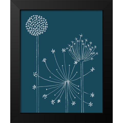 Graphic Alliums I Black Modern Wood Framed Art Print by Longley, Alicia