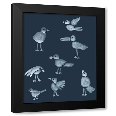 Flock I Black Modern Wood Framed Art Print by Longley, Alicia