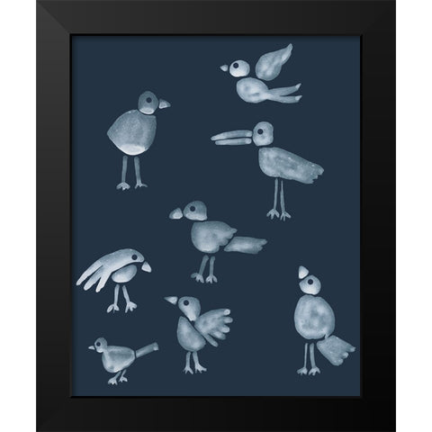 Flock I Black Modern Wood Framed Art Print by Longley, Alicia