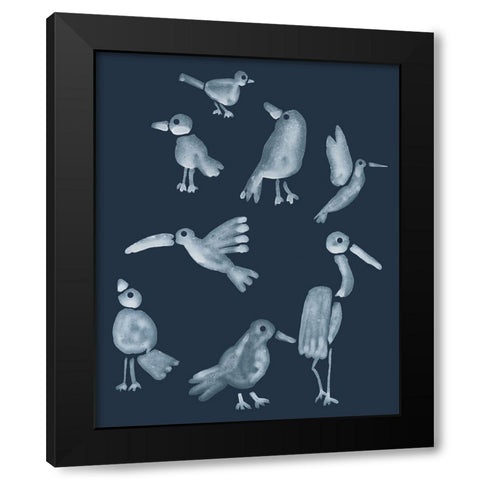 Flock II Black Modern Wood Framed Art Print by Longley, Alicia