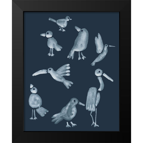 Flock II Black Modern Wood Framed Art Print by Longley, Alicia